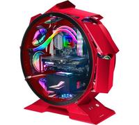 Mars Gaming - Caja Gaming MCORB - Micro-ATX XL, Diseño Circular, Doble Cristal Templado - Rojo