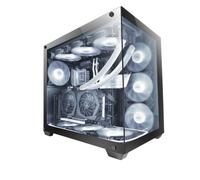 Mars Gaming MCV4, Torre Gaming Custom XXL E-ATX, Ventana Cristal Templado Lateral y Frontal Sin Marco, Estructura Modular Doble Cámara, Negro