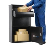 Caja grande con cerradura, resistente a la intemperie, caja de entrega al aire libre con acceso frontal seguro para múltiples paquetes, color negro, 75 cm 2