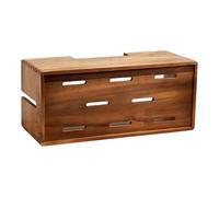 Caja grande de gestión de cables de madera, organizador de escritorio, tiras de alimentación y caja oculta de cables debajo de almacenamiento
