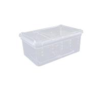 Caja grande de hábitat de lagartos, cubierta ventilada y bandeja de residuos desmontable para uso doméstico, caja de tanques de reptiles, incluye puerto de alimentación