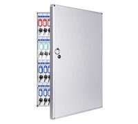 Caja grande para llaves montada en la pared con 24 posiciones de bloqueo de llaves, etiquetas plateadas, capacidad de 48 bits