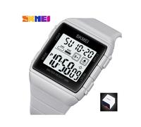 (CAJA gris claro) Reloj deportivo SKMEI de moda simple para hombres, relojes militares, reloj despertador,