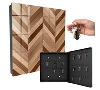Caja guardallaves de Metal 30x30 cm Espiga de Madera Puerta Derecha Negro