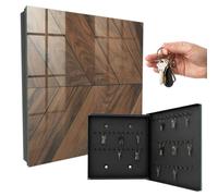 Caja guardallaves de Vidrio 30x30 cm Espiga de Madera Puerta Derecha Negro