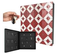 Caja guardallaves de Vidrio 30x30 cm Mosaico Rojo Puerta Izquierda Negro