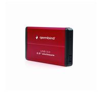 Gembird HDD/SSD Enclosure FOR 2.5'' SATA - USB 3.0, Aluminium, Red