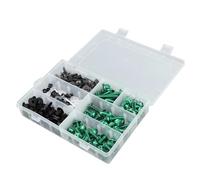 Caja herramientas Clip De Sujeción De Tornillo De Tuerca De Carenado De Parabrisas De Aluminio Para Motocicleta, Kit De Carrocería Para YZF R6 R1 R3 R25 FZ07 FZ09(Green)