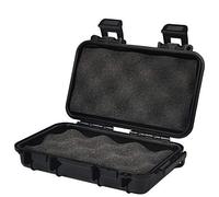 Caja impermeable Caja de almacenamiento en seco, a prueba de golpes, de plástico duro, agarre protector, estuche táctil, estuche para teléfono + espuma + manija para pescar, camping, (Small -Negro)