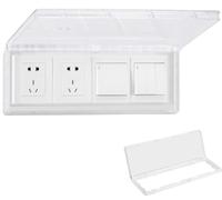 Caja Impermeable Para Enchufe De Pared De 4 Posiciones Protector Adhesivo Antisalpicaduras Para Interruptor Y De Corriente Diseño Ultradelgado Resistente Al Polvo Y Al Agua