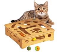 Caja interactiva de rompecabezas para gatos, juguete de laberinto de enriquecimiento, caja de ejercicio para gatitos de 11.81 x 11.81 x 3.35 pulgadas con construcción duradera, juguete de