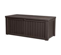 Caja jardín en imitación madera y cojines XXL Keter Rockwood 570L marrón