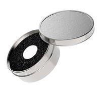 Caja Limpiadora de Brochas de Maquillaje de Metal y Esponja Plata | Uso por Ambos Lados, Quita Color entre Tonos, para Pinceles y Eye Shadow Brush