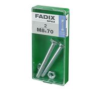 CAJA M 2 uds. TORNILLO METRICA CAB HEX +TUERCA CINC M 8x70mm FADIX