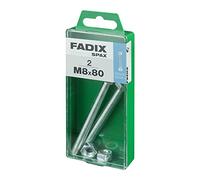 CAJA M 2 uds. TORNILLO METRICA CAB HEX +TUERCA CINC M 8x80mm FADIX