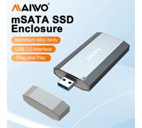 Caja MAIWO MSATA SSD a USB 3.0, Adaptador de Carcasa MSATA, Caja Externa de 5 Gbps para Unidad de Estado Sólido Interna MSATA M.2 mSATA USB C