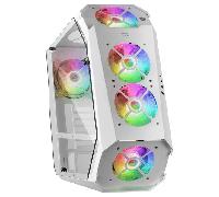 Mars Gaming MC51,Torre PC Gaming ATX, 5 Ventiladores 120mm Chroma ARGB, Controladora con Mando, Doble Cristal Templado, Refrigeración Avanzada, Blanco