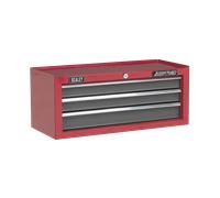 Caja Media 3 Cajón Con Ball-Bearing Diapositivas - Rojo/Gris - Sealey AP22309BB