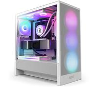 Caja media torre ATX - NZXT - H5 Flow RGB - Ventiladores RGB incluidos - Blanco - Refrigeración optimizada