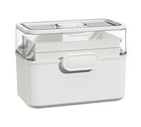 Caja Médica - Caja De Almacenamiento De Primeros Auxilios | Organizador De Bloqueo Para Medicamentos | Contenedor De Herramientas De Casos De Medicamentos Extraíbles De 3 Niveles Con Bandeja Para Fami