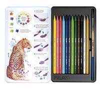 MILAN Caja metálica 12 lápices de colores acuarelables + 1 pincel, 07468112C