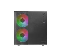 CAJA MICROATX CUBE GAMING MARS GAMING MC400 BLACK FRONTAL MESH DISE??O CUBE 3xVENTILADORES 120mm R MC400