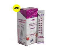 Caja monodosis stick colágeno hidrolizado + magnesio 2.0 en polvo 20x10g frutos rojos