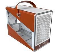Caja Montech Heritage (W) Mini Torre Blanco/Marrón, Ventana, Correa Cuero, USB-C 3.2, ATX/SFX, Soporta GPU 400mm, AIO 360mm, 42L