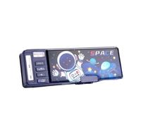 Caja multifuncional de papelería con bloqueo de contraseña, de doble capa, lápiz de alta tecnología, suministros de papelería para estudiantes, escuela, Blue, Size