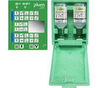Caja mural de emergencia con botes de colirio plum, 2 x 500 ml Na l 0,9%