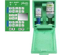 Caja mural de emergencia con botes de colirio plum, 500 ml Na l 0,9%, 200 ml con pH neutro
