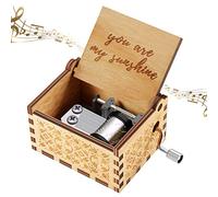 Caja Música Madera, Caja Música Madera Manivela, Regalo Adultos Niños, Caja Música Grabado Vintage You Are My Sunshine