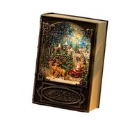 ＡＷＨＡＯ Caja Musical con Luces para Navidad, Minilibro, Regalo para Niños, Decoración Navideña, Papá Noel, Individual