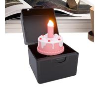 Caja musical de cumpleaños - Caja de música decorativa de pastel con vela simulada, toca la melodía de feliz cumpleaños | Pequeño relleno de calcetines navideños, favor de la fiesta para el Día de San
