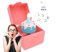 Caja musical de cumpleaños, Happy Birthday Musical Box | Caja de pastel de cumpleaños musical emergente con vela simulada,Pequeños rellenos de calcetines navideños, suministros de fiesta para el Día d