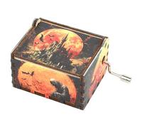 Caja musical de manivela con temática de pesadilla - Caja de música pequeña | Caja musical de madera grabada con manivela | Caja de música de Pesadilla antes de Navidad | Decoración del hogar de