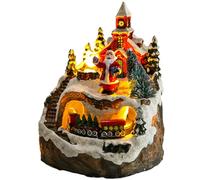 Caja musical de Navidad - Artesanía de mesa de nieve de resina, fabricante de melodías de manivela, Movimiento "Silent Night" | Figura de cascanueces tallado, regalo de la reliquia para coleccionistas