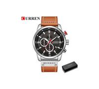 (Caja negra plateada) Relojes deportivos militares de lujo Curren para hombre, reloj de cuarzo para