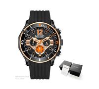 (Caja negra rosa) Relojes cronógrafo MEGIR para hombres Reloj de pulsera deportivo militar de moda con