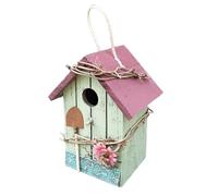 Caja nido de madera protectora para pájaros, casa de cría de madera hecha a mano para colibríes, gorrión, resistente a la intemperie