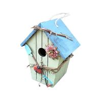 Caja nido de madera protectora para pájaros, casa de cría de madera hecha a mano para colibríes, gorrión, resistente a la intemperie