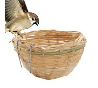 Caja nido de periquito, nido de colibrí natural, accesorios para mascotas para dormir, tumbado, cría, vista de árbol, pajarera, jardín, patio, césped, invierno, naturaleza