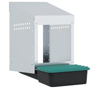 Caja nido para pollos de acero galvanizado y polipropileno. Recinto robusto para animales pequeños, resistente a la intemperie y duradero. Ideal para cría de gallinas al aire libre o establo