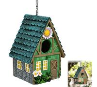 Caja Nido Resina para Pájaros Pequeños 20,5x14,5x11,5cm Colgante | Casa para periquitos decorativa, tapa inferior extraíble, limpieza fácil, refugio gorriones carboneros jardín balcón terraza