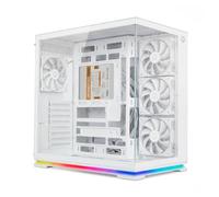 NOX Xtreme Products Hummer Galaxy - Caja PC, Cristal Templado Frameless, 4 Ventiladores 120mm PWM, Espacio para 10 Ventiladores, USB-C y USB 3.0, Controladora Hub ARGB, ATX/M-ATX/ITX, Blanco