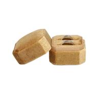 Caja octogonal para anillos de terciopelo con tapa desmontable, soporte para exhibición de anillos de boda, 3 unidades