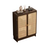 Caja oculta para enrutador WiFi, organizador de almacenamiento de medios con estantes dobles, caja oculta independiente para oficina en casa, marrón, 80 x 70 x 25 cm