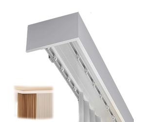 Caja opaca para rieles de cortina, cubierta ajustable para barra de cortina de techo o pared, se adapta a 100-300 cm, elegante cortina para decoración del hogar