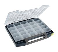 raaco Boxxser 55 5x10-25: Caja Organizadora de Tornillos Premium para Taller con 25 Compartimentos, Almacenaje Seguro, Portátil, 36,1 x 42,1 x 5,5 cm, Caja de Herramientas