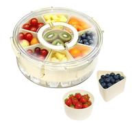Caja Organizadora Aperitivos, Caja De Snacks Con 9 Compartimentos Y Capa De Hielo Reutilizable PortáTil Snack Box Utilizado Para Dulces Frutas Galletas Postres Verduras Frutos Secos